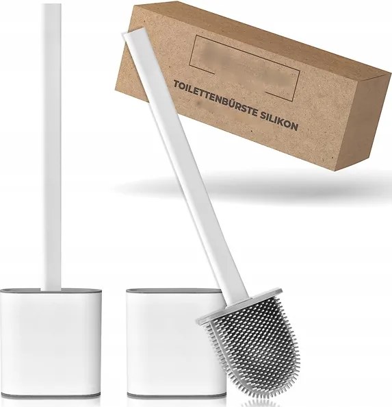 Wc Kefe Tartóval, Szilikon, Falra Szerelhető, Fehér, Erős