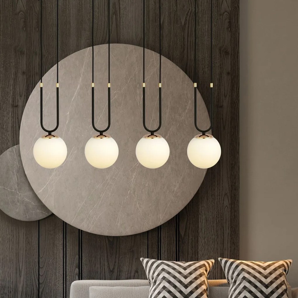 Emibig modern függeszték glam fehér fekete emi1112/4