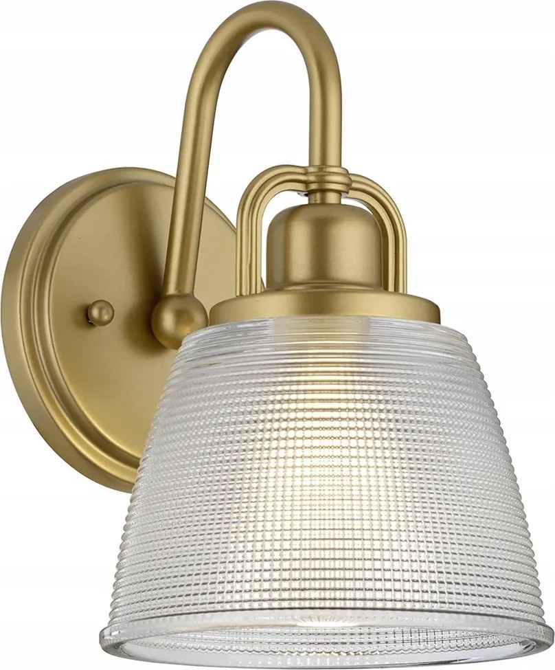 Fürdőszobai fali lámpa dekoratív sárgaréz üveg lámpabúra Quoizel izzóval