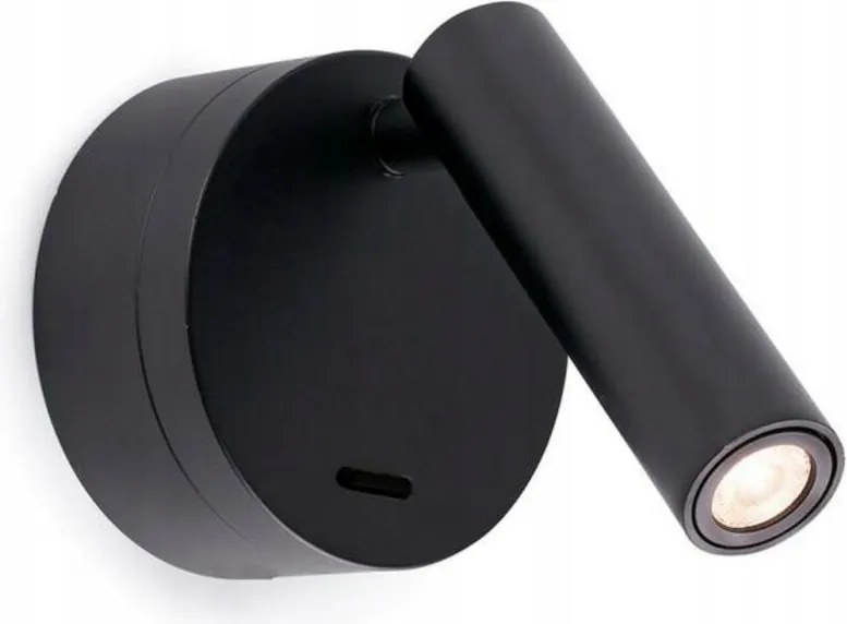 Faro Boc Led fali lámpa, fekete, forgatható, 2x3W, meleg fehér, modern dizájn