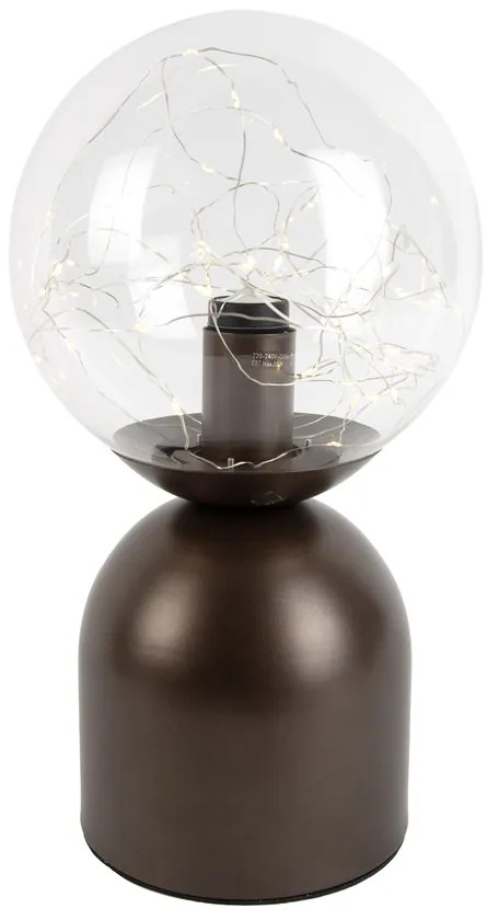 Hotel Chic asztali lámpa sötét bronz színben, átlátszó üveggel, E27-es fényzsinórral - Pallon Trend