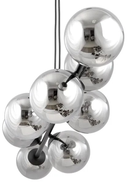 Csillár zsinóron ROSSI 6xE14/10W/230V fekete/szürke