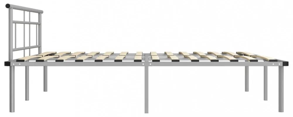 szürke fém ágykeret 200 x 200 cm