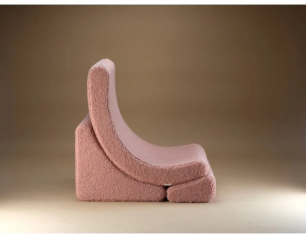 Rózsaszín buklé gyerek fotel Moon – Wigiwama
