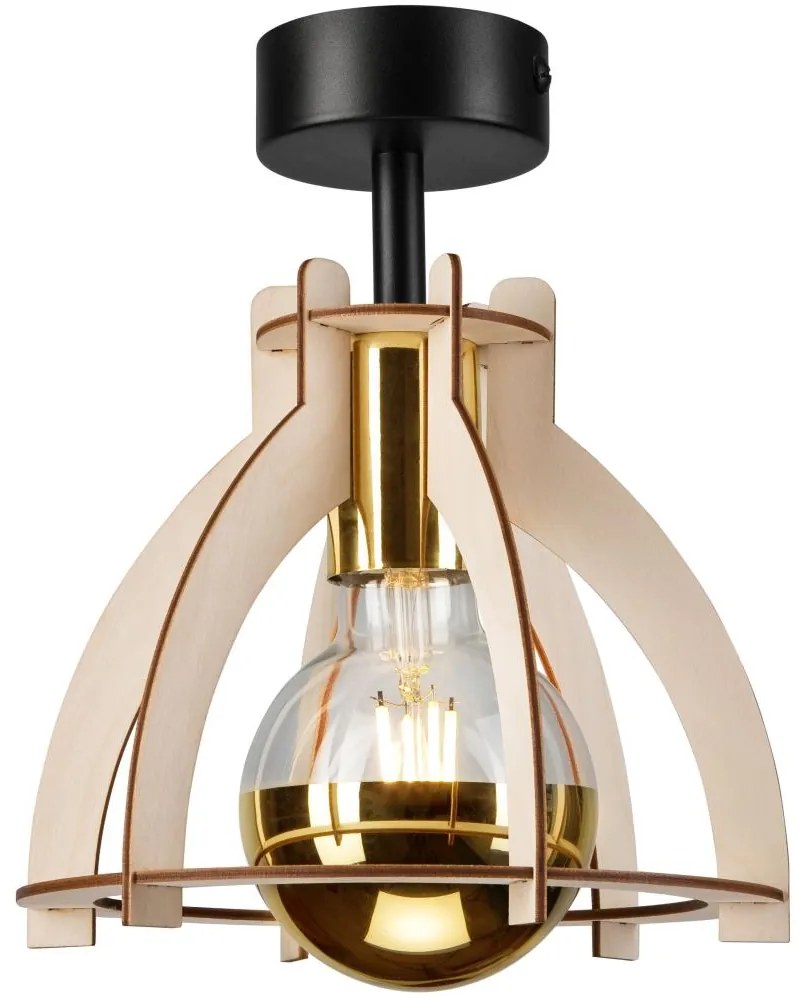 Lamkur Felületre szerelhető csillár LANDO 1xE27/15W/230V bükkfa LA50560