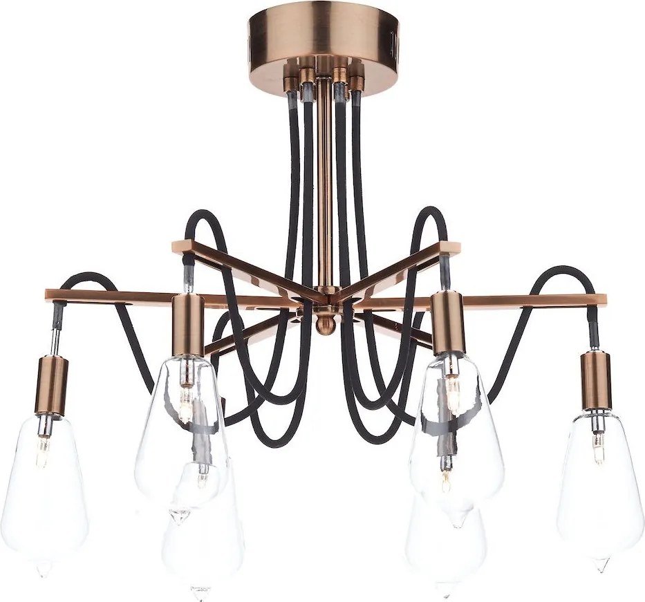 DAR LIGHTING SCR0664 SCROLL Mennyezeti Csillár Réz, Átlátszó G4 IP20