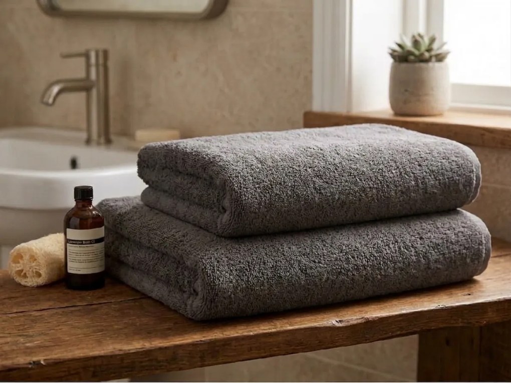 Fürdőlepedő NORIELLE 70x140 cm sötétszürke, 100% pamut