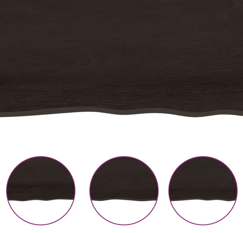 sötétbarna kezelt tömör asztallap 120x40x(2-6) cm