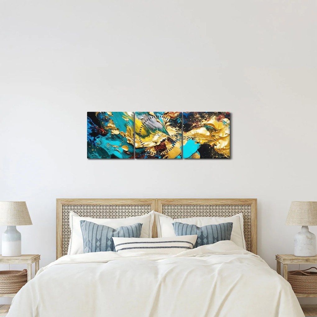Kép - Texturált olajfestmény (órával) (90x30 cm)