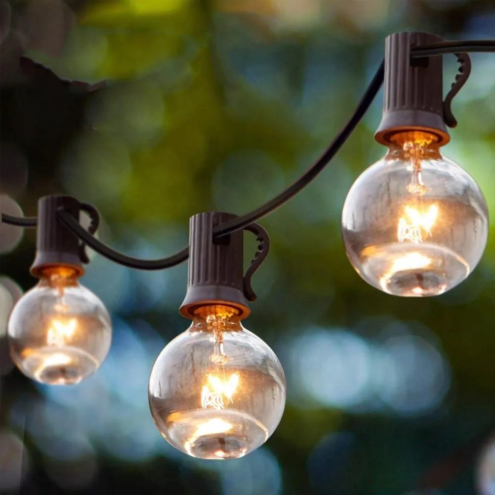 Kerti girland Lámpák Izzók Gömbök 15m 50+2db Kerti lánc