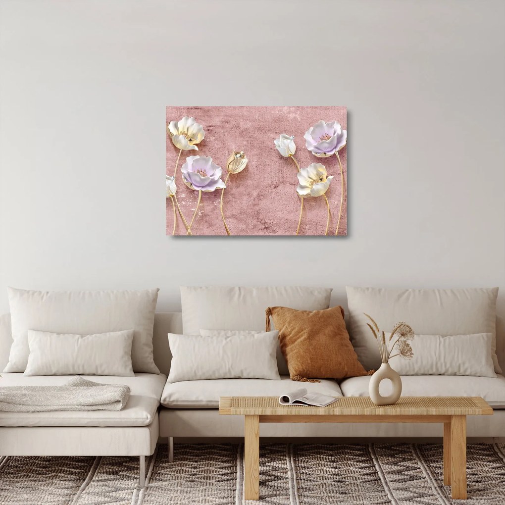 Virágok képe (üvegen) (70x50 cm)