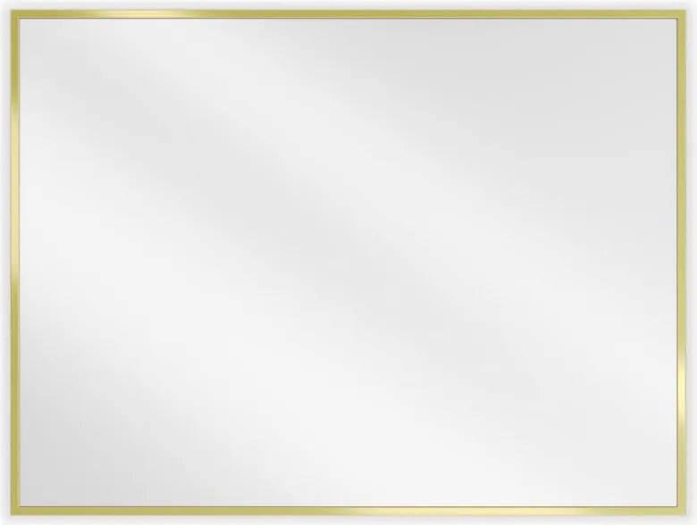 Mexen Loft négyszögletes fürdőszobai tükör 80 x 60 cm, arany keret - 9852-080-060-000-50