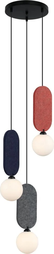 Italux modern függeszték lorenzo fehér piros kék szürke itxpnd-59815a-3-mlti