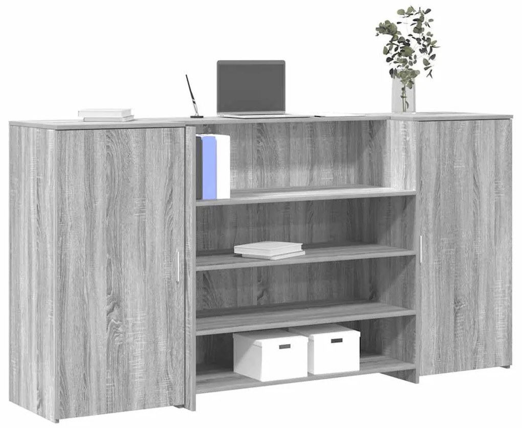 vidaXL recepciós pult szürke sonoma 200x50x103,5 cm szerelt fa