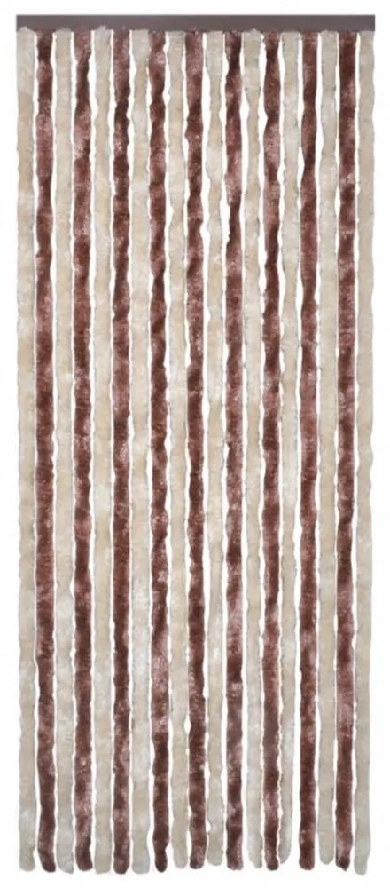 bézs és világosbarna zsenília rovarfüggöny 118 x 220 cm