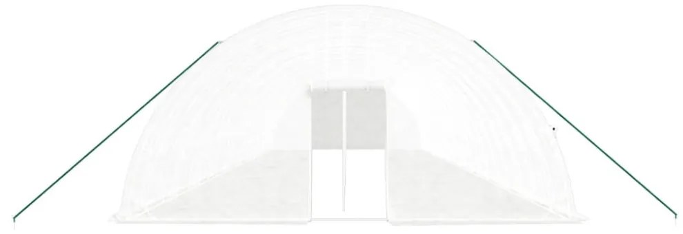 fehér acélvázas melegház 120 m² 20x6x2,85 m