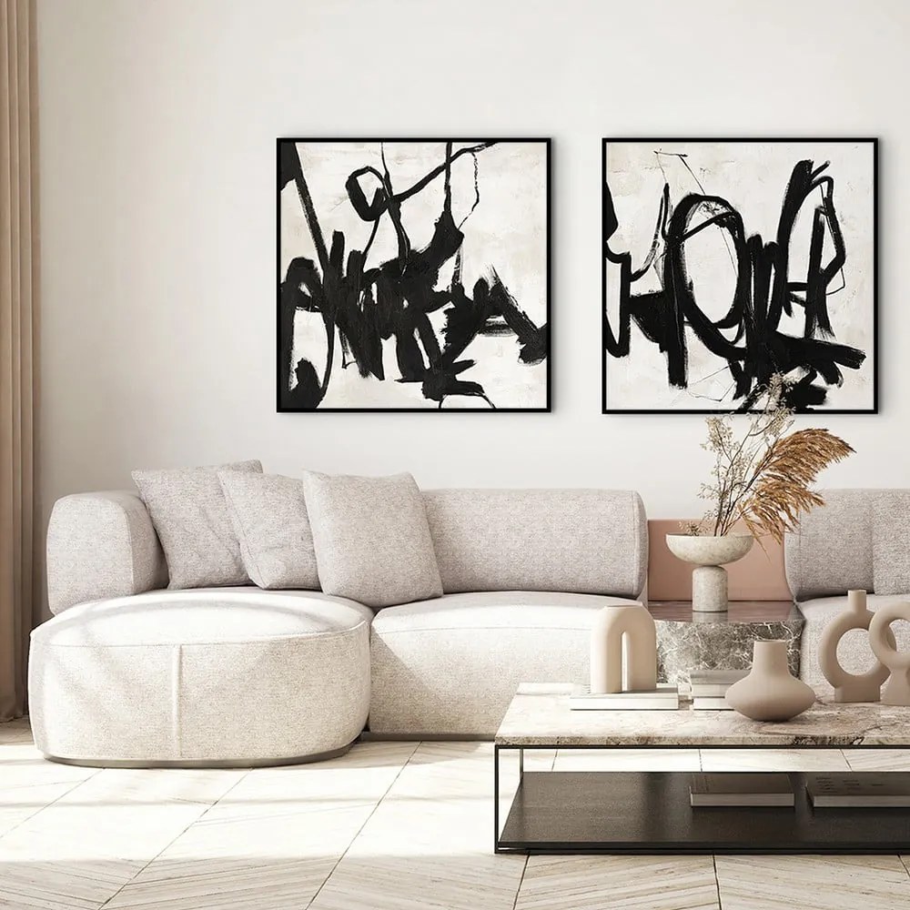 Kézzel festett kép 100x100 cm Playblack 2 - Malerifabrikken