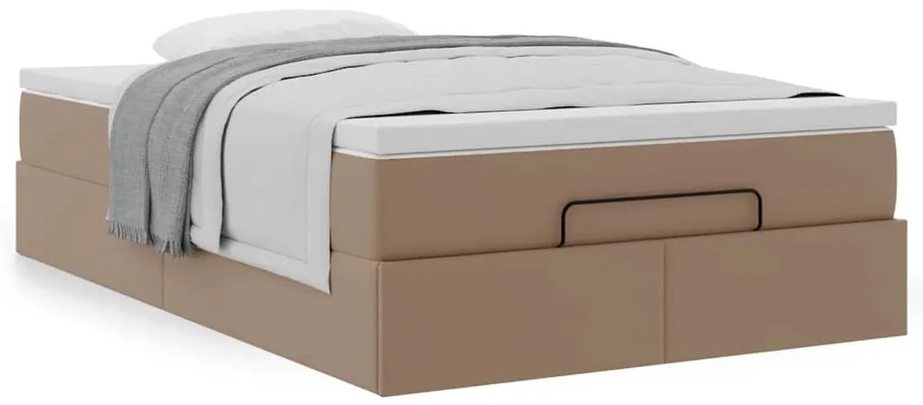 Ottomán ágykeret matraccal Cappucino 120x200cm műbőrrel