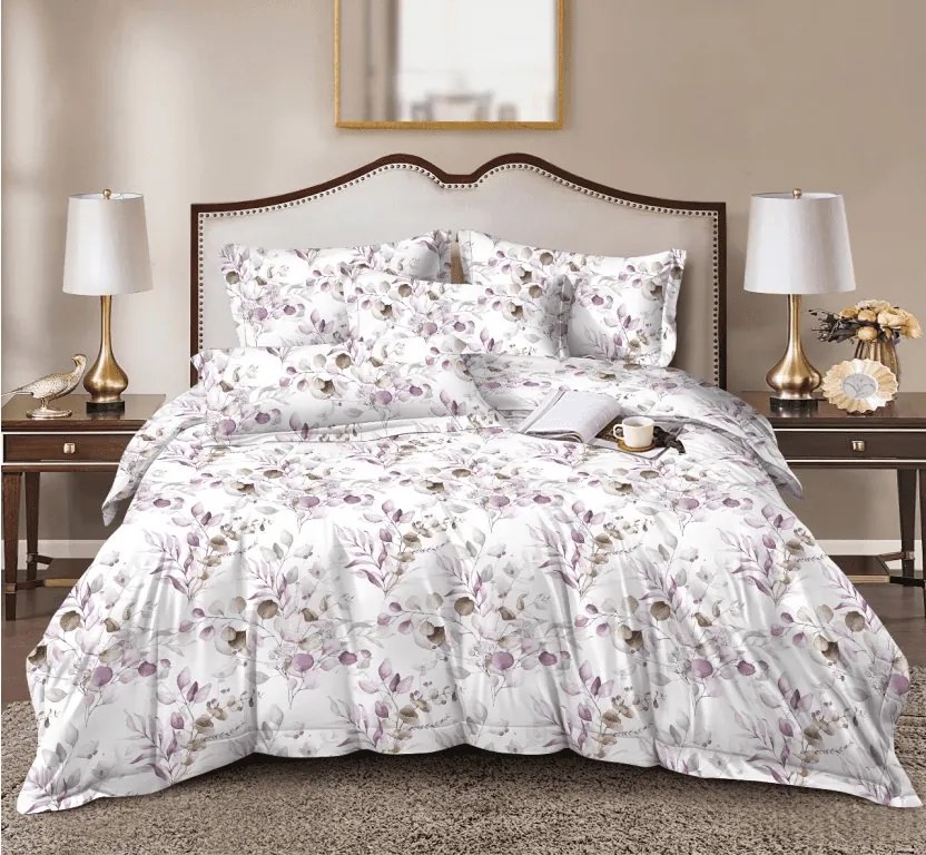 Mikroszálas ágyneműhuzat FLORANY fehér Ágyneműhuzat mérete: 2 db 70 x 90 cm | 200 x 220 cm