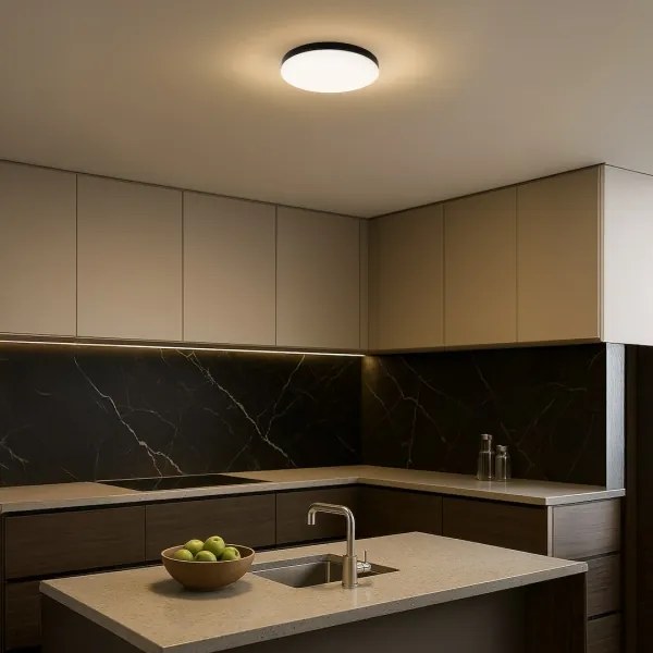 LED Fürdőszobai mennyezeti lámpa MAYA LED/15W/230V átm. 33 cm IP44 fekete