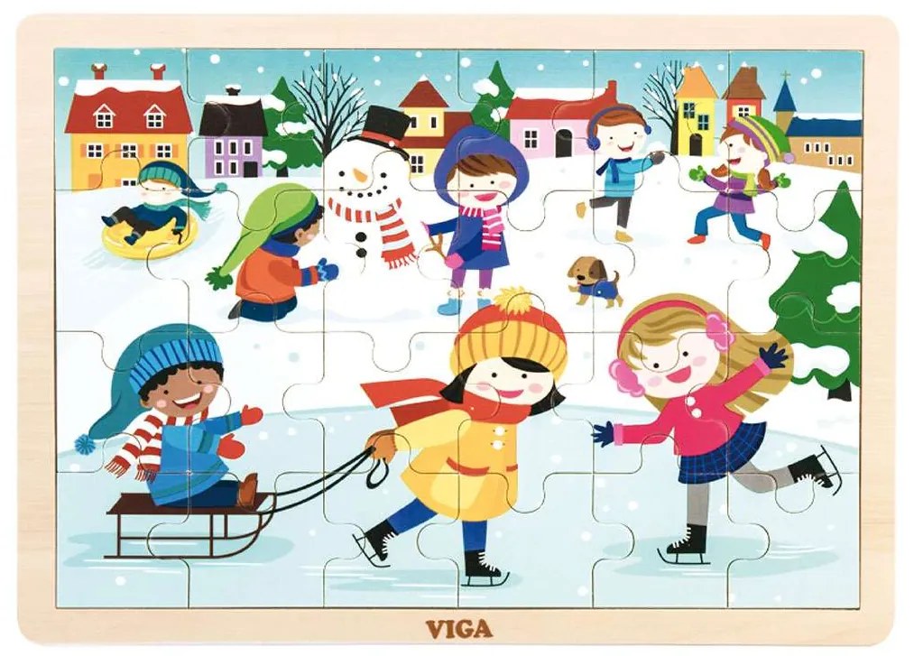 Gyermek fa kirakó puzzle Viga Téli
