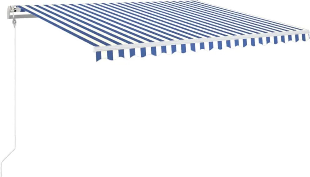vidaXL kék és fehér automata napellenző 450 x 350 cm