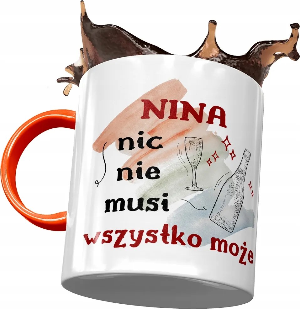 Narancssárga Bögre Nina Feleség Barátnő Nyomtatott Fotóval