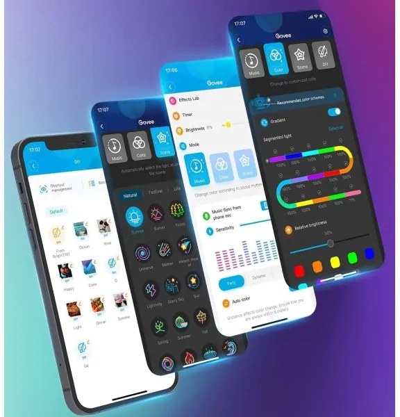 Govee - Neon SMART hajlítható LED szalag RGBIC 2m Wi-Fi IP67
