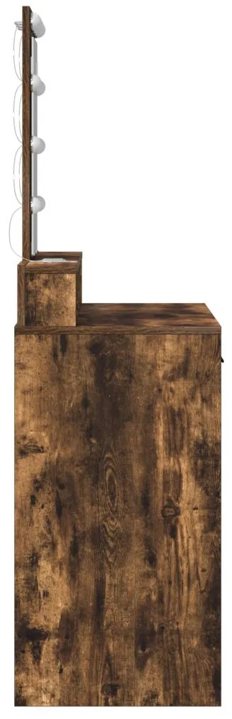 Fésülködőasztal LED világítással Füstölt tölgy 100x41x140 cm