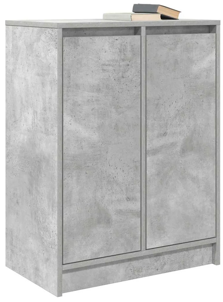 betonszürke szerelt fa tálalószekrény 57x34x76 cm