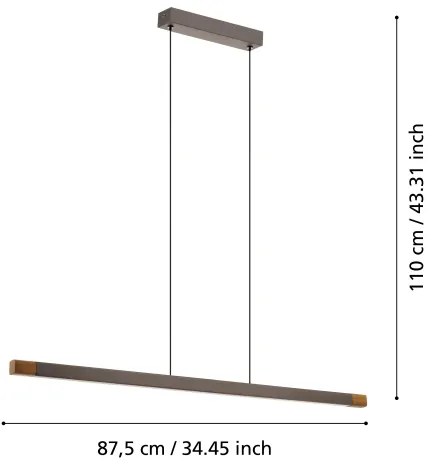 Eglo 900174 - LED Dimmelhető csillár zsinóron LISCIANA LED/18W/230V 3000K