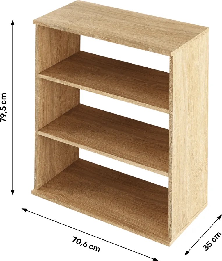 Regálé, tölgyfa sonoma, RESITA TYP 4