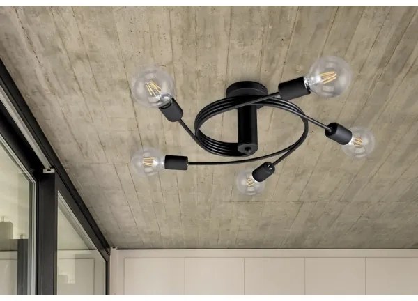 Rabalux 2096 - Csillár CARLY 5xE27/15W/230V fekete