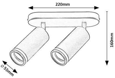 Rabalux 73034 - Spotlámpa SENOBIA 2xGU10/35W/230V