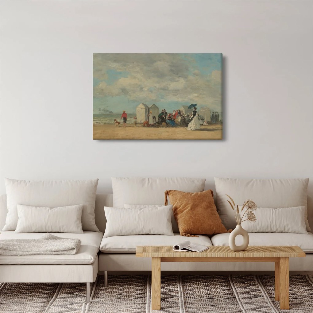 Kép - Eugène Boudin, Beach Scene, reprodukciók (90x60 cm)