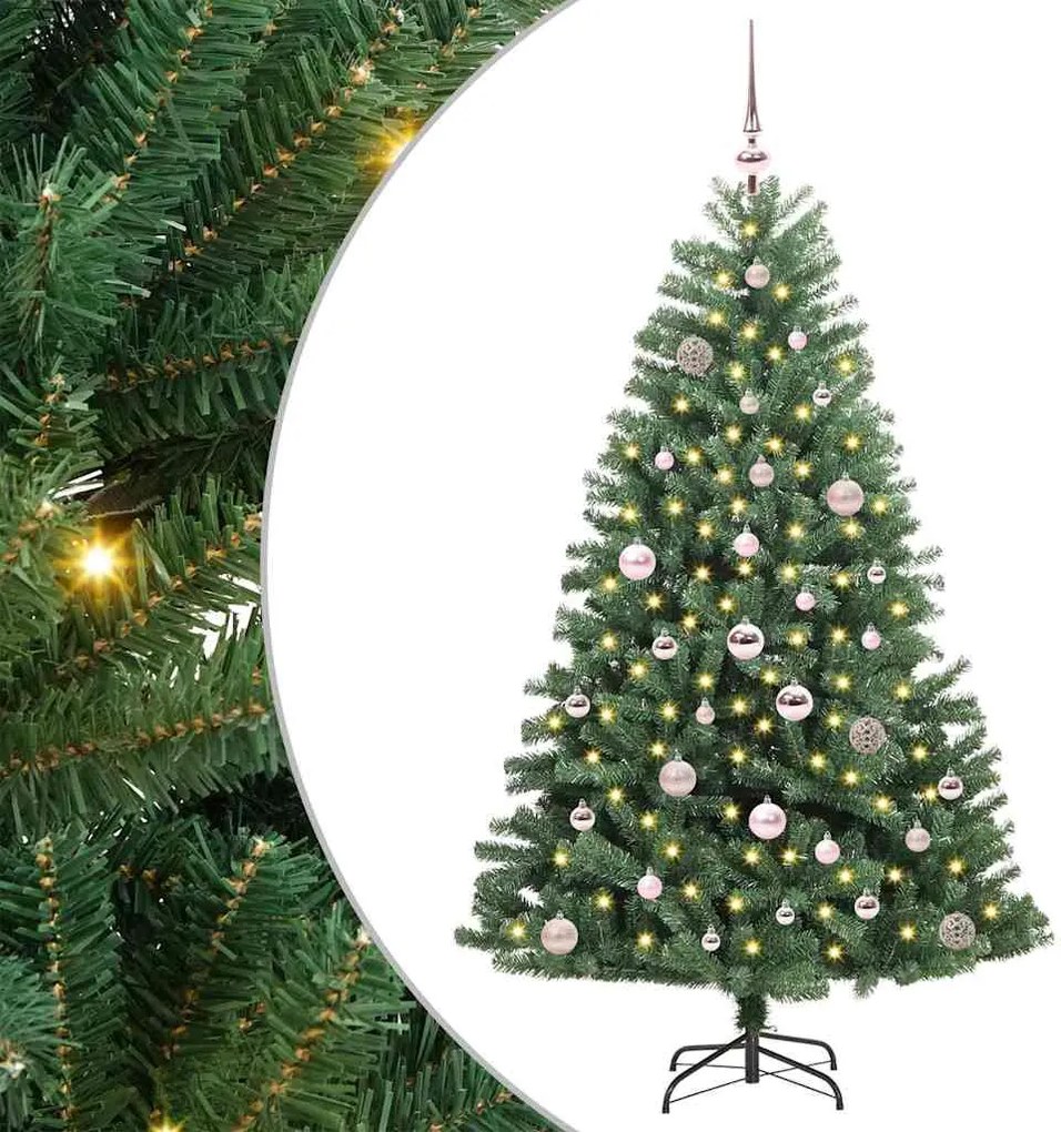 vidaXL Műanyag Hajtogatós Karácsonyfa Zöld 150 cm PVC és fém