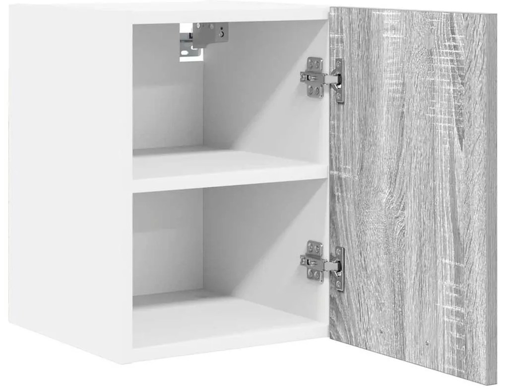Függő szekrény polcokkal Riga 2 pcs Szürke Sonoma és fehér
