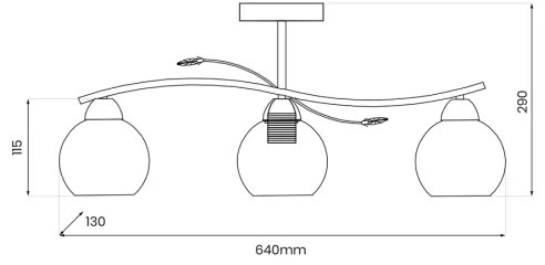 Csillár rúdon CONNOR 3xE27/15W/230V fényezett króm/szürke