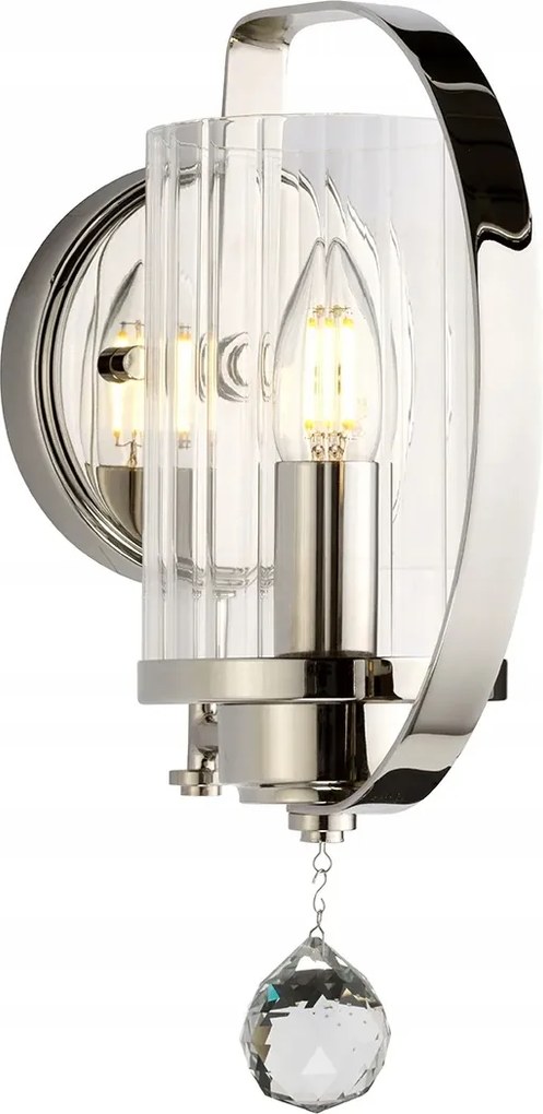 Cassie gyertyatartó fali lámpa 1xE14 60W króm Elstead kristályokkal