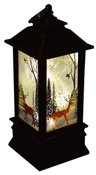 Karácsonyi mintás LED lámpás Szarvas Képpel - 19 cm Bambi l10985