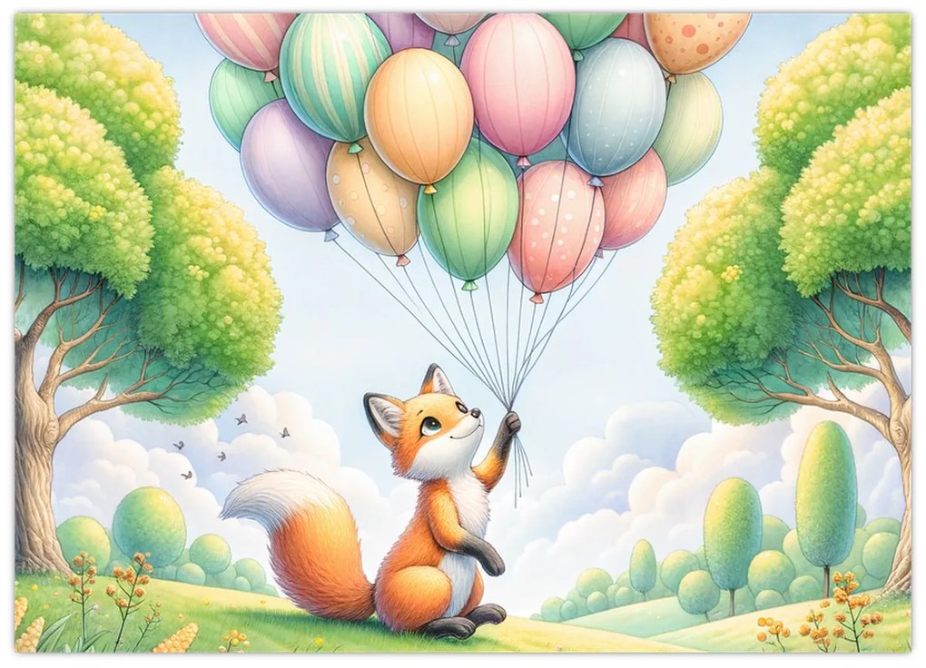 Kép – Boldog róka (70x50 cm)