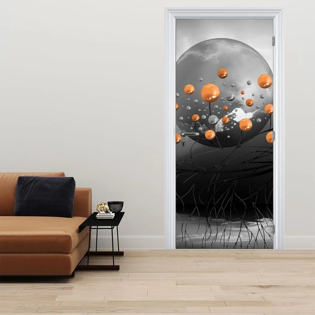 Fotótapéta ajtóra - Narancssárga golyók (95x205cm)