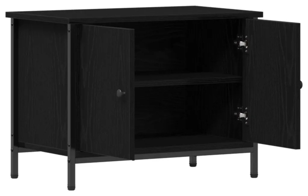 fekete tölgy TV állvány Fekete tölgy Szerelt fa 60 x 35 x 45 cm