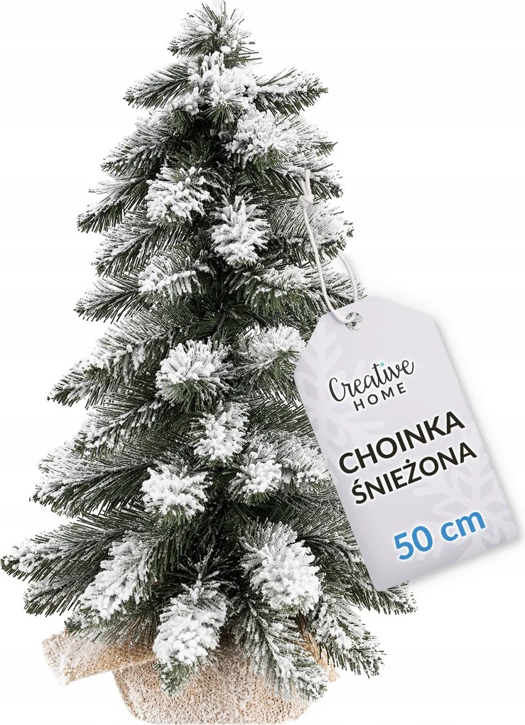 Kis műfenyő hóval borítva karácsonyra asztalra íróasztalra ablakpárkányra 50cm