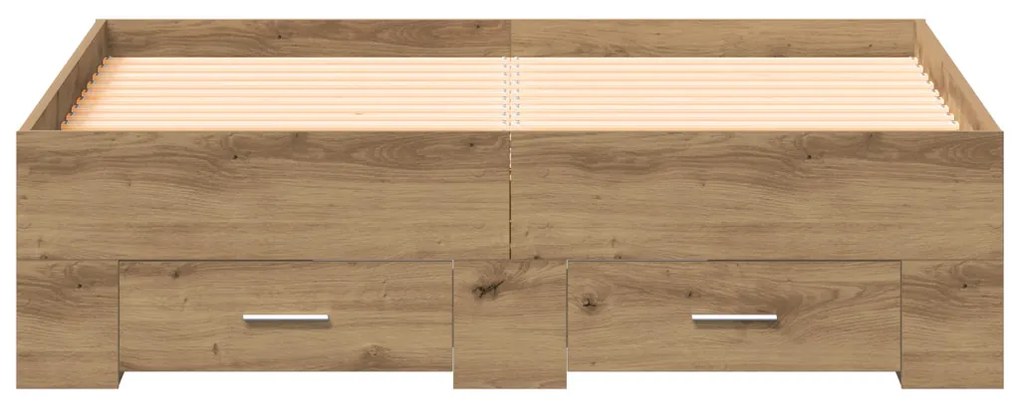 Fiókos ágykeret Kézműves tölgy 120x200 cm Műszaki fa