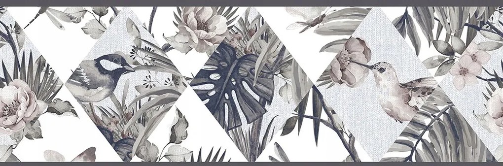 Border Csík Dekoratív Növényi Geometrikus