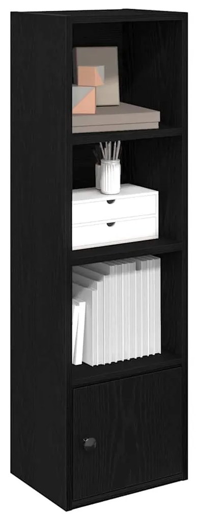 Könyvespolc fekete tölgy 31x24x102 cm Gépesített fa