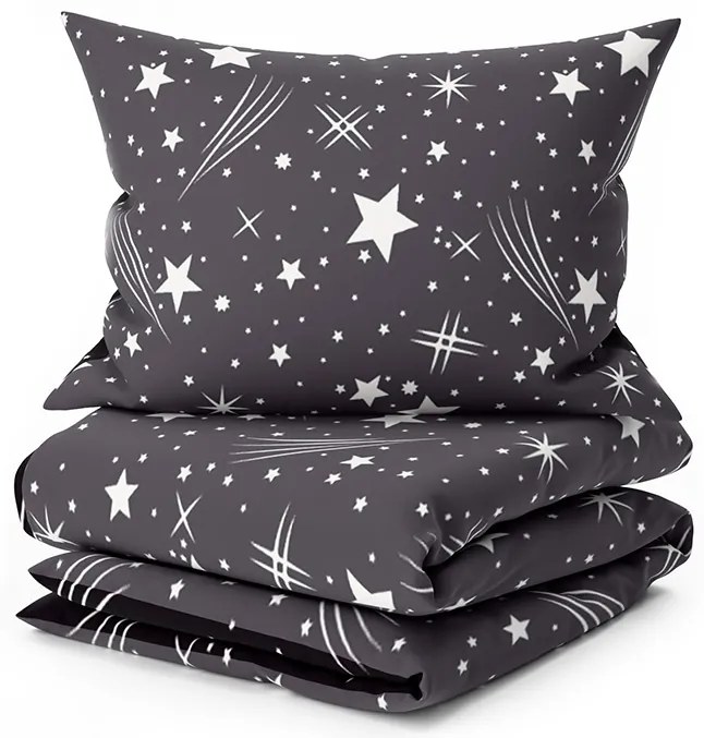 NIGHT SKY fekete-szürke mikroszálas ágyneműhuzat Ágyneműhuzat mérete: 2 db 70 x 90 cm | 200 x 220 cm