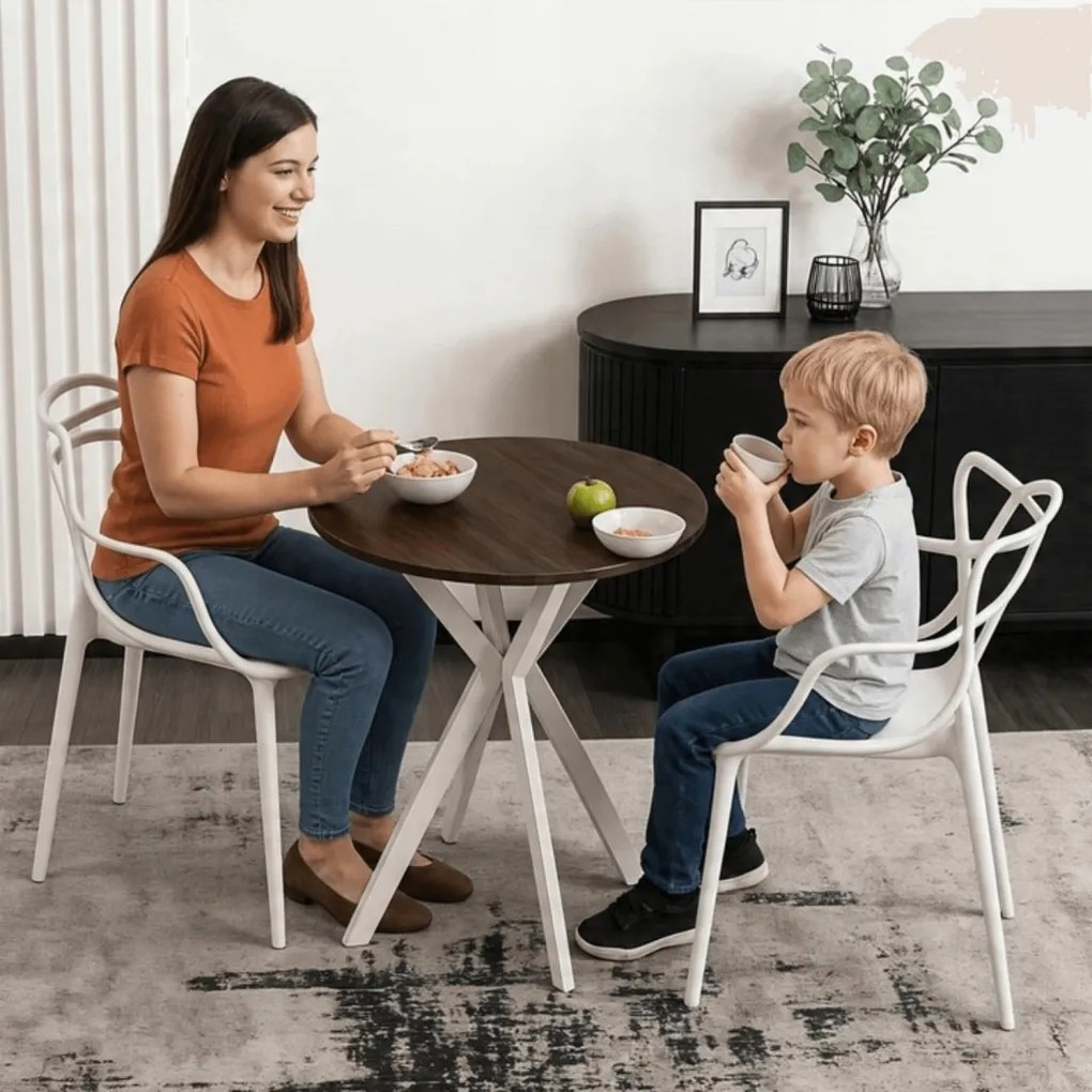 Stół LAUREN 60 cm Orzech/Biały