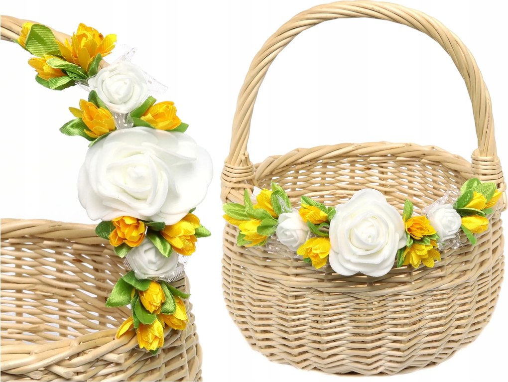 Húsvéti kosár dekoráció Virágok a kosárhoz Sárga